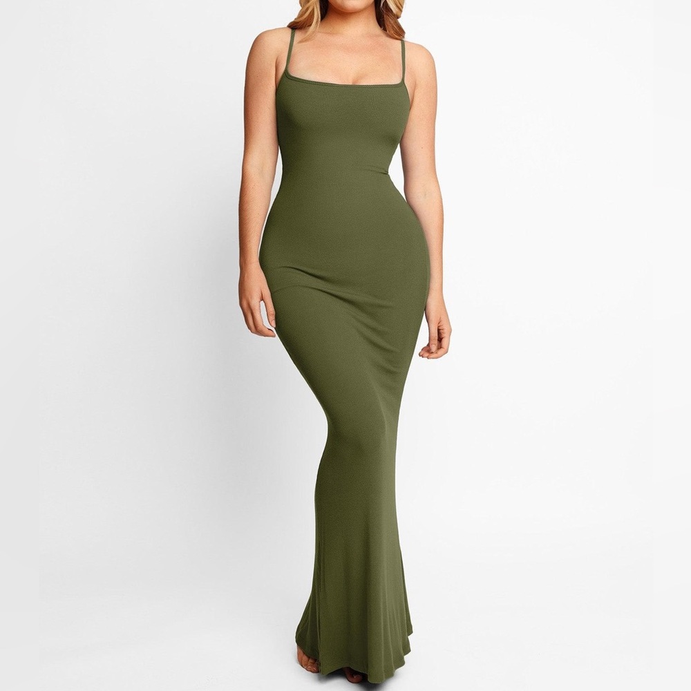 SKIMS Olive Green Maxi Dress